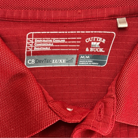 Cutter & Buck Rust Red Golf Polo Shirt M Dry Tech Luxe - Picture 4 of 6